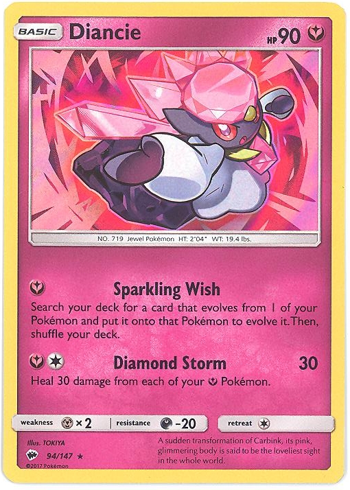 Pokemon Card - S&M: Burning Shadows 94/147 - DIANCIE (holo-foil)