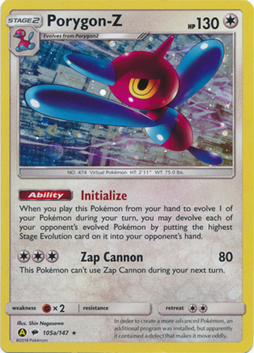 Pokemon Cards - Burning Shadows 105a/147 - PORYGON-Z (alternate art  holo-foil)