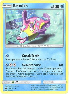 Pokemon Cards - Sun & Moon Burning Shadows 38/147 - BRUXISH (rare)