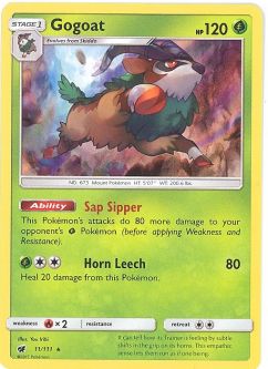 Pokemon Card - Sun & Moon Crimson Invasion 11/111 - GOGOAT (holo-foil)