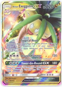 Pokemon Card - S&M: Crimson Invasion 74/111 - ALOLAN EXEGGUTOR GX (holo-foil)