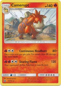 Pokemon Card - S&M: Crimson Invasion 14/111 - CAMERUPT (rare)