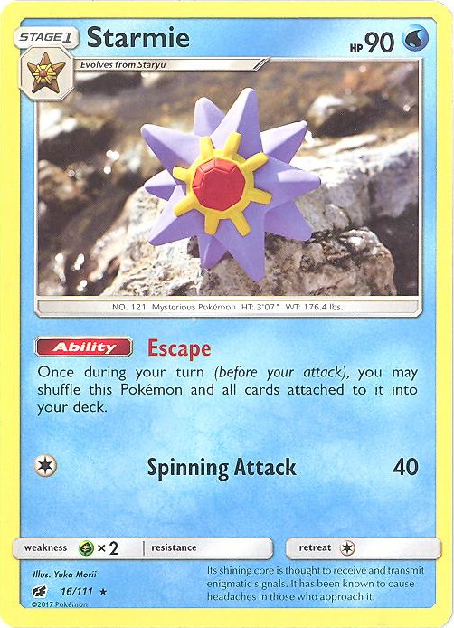 Pokemon Card - S&M: Crimson Invasion 16/111 - STARMIE (rare)