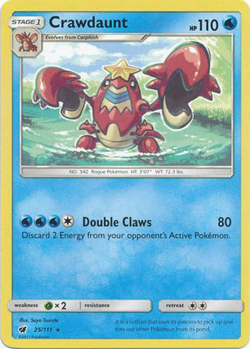 Pokemon Card - S&M: Crimson Invasion 25/111 - CRAWDAUNT (rare)