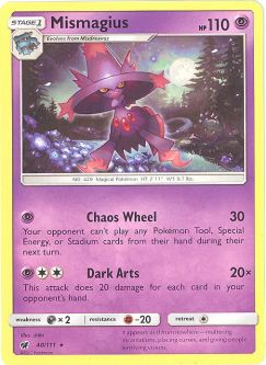 Pokemon Card - Sun & Moon Crimson Invasion 40/111 - MISMAGIUS (rare)