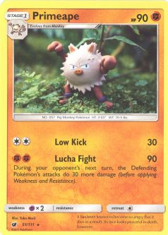 Pokemon Card - Sun & Moon Crimson Invasion 51/111 - PRIMEAPE (rare)