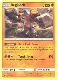 Pokemon Card - Sun & Moon Crimson Invasion 53/111 - REGIROCK (rare)