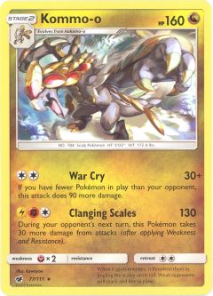 Pokemon Card - S&M: Crimson Invasion 77/111 - KOMMO-O (rare)