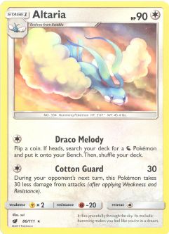 Pokemon Card - Sun & Moon Crimson Invasion 80/111 - ALTARIA (rare)