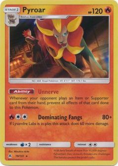 Pokemon Card - S&M: Forbidden Light 19/131 - PYROAR (holo-foil)