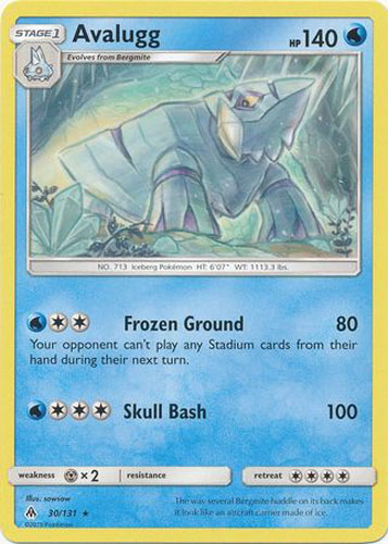 Pokemon Card - S&M: Forbidden Light 30/131 - AVALUGG (rare): BBToyStore.com  - Toys, Plush, Trading Cards, Action Figures & Games online retail store  shop sale