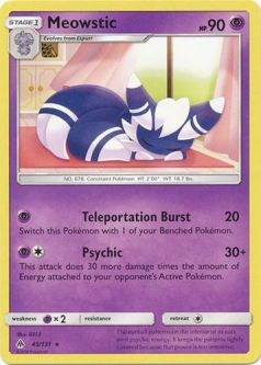 Pokemon Card - S&M: Forbidden Light 45/131 - MEOWSTIC (rare)