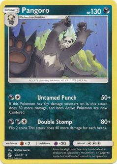 Pokemon Card - S&M: Forbidden Light 78/131 - PANGORO (rare)