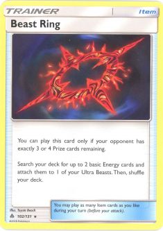 Pokemon Card - Sun & Moon Forbidden Light 102/131 - BEAST RING (rare)