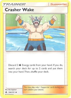 Pokemon Card - Sun & Moon Forbidden Light 104/131 - CRASHER WAKE (uncommon)