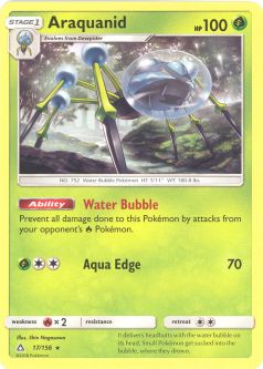 Pokemon Card - Sun & Moon Ultra Prism 17/156 - ARAQUANID (rare)