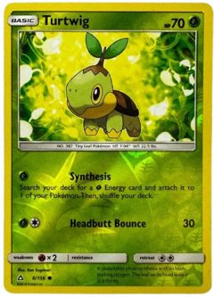 Pokemon Card - S&M: Ultra Prism 6/156 - TURTWIG (reverse holo)