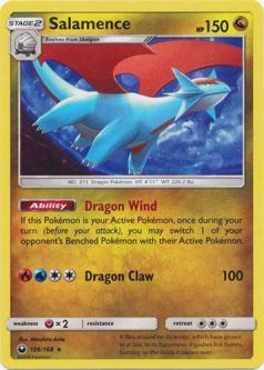 Pokemon Card - S&M: Celestial Storm 106/168 - SALAMENCE (ALTERNATE holo-foil promo)