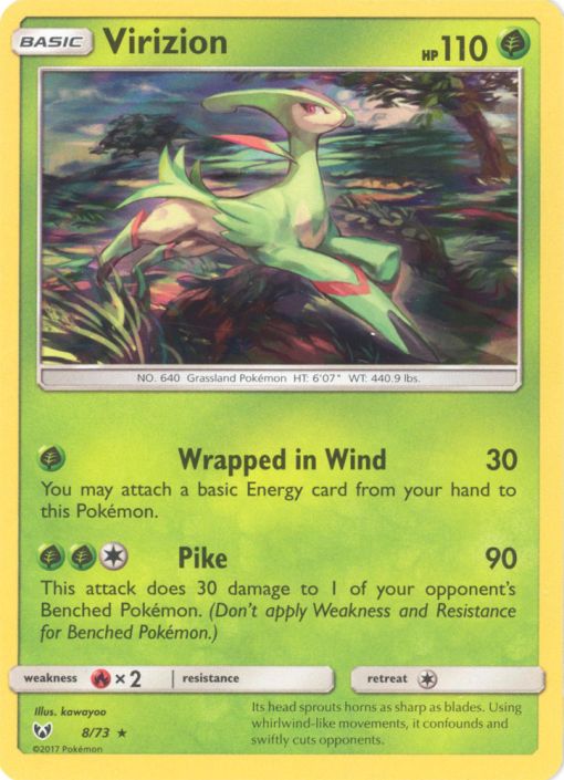 Pokemon Card - Shining Legends 8/73 - VIRIZION (holo-foil)