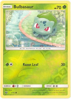 Pokemon Card - Shining Legends 1/73 - BULBASAUR (reverse holo)