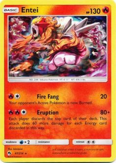 Pokemon Card - Lost Thunder 47/214 - ENTEI (SHATTERED holo-foil promo)