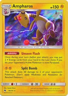 Pokemon Card - Lost Thunder 78/214 - AMPHAROS (holo-foil)