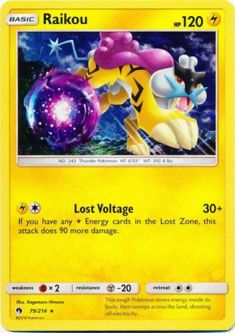Pokemon Card - Lost Thunder 79/214 - RAIKOU (SHATTERED holo-foil promo)