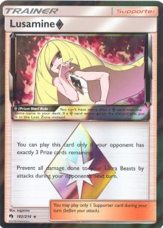 Pokemon Card - Sun & Moon Lost Thunder 182/214 - LUSAMINE (holo-foil)