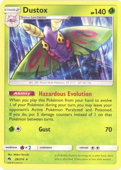 Pokemon Card - Sun & Moon Lost Thunder 28/214 - DUSTOX (rare)