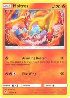 Pokemon Card - Sun & Moon Lost Thunder 38/214 - MOLTRES (rare)