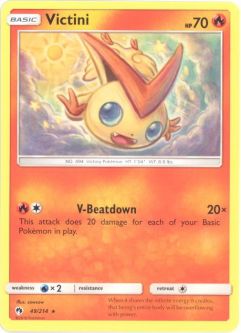 Pokemon Card - Sun & Moon Lost Thunder 49/214 - VICTINI (rare)