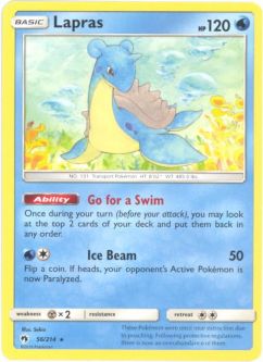 Pokemon Card - Sun & Moon Lost Thunder 56/214 - LAPRAS (rare)