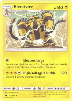 Pokemon Card - S&M: Lost Thunder 72/214 - ELECTIVIRE (rare)