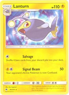 Pokemon Card - S&M: Lost Thunder 74/214 - LANTURN (rare)