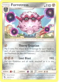 Pokemon Card - Sun & Moon Lost Thunder 124/214 - FORRETRESS (rare)