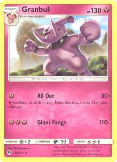 Pokemon Card - Sun & Moon Lost Thunder 138/214 - GRANBULL (rare)