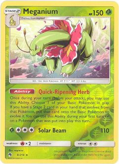 Pokemon Card - S&M: Lost Thunder 8/214 - MEGANIUM (reverse holo)