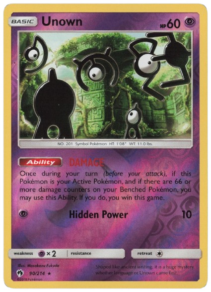 holographic unown pokemon card PSA (VG-EX 4) A-Holo #14 Special Conditions Vintage Common - 1st Edition
