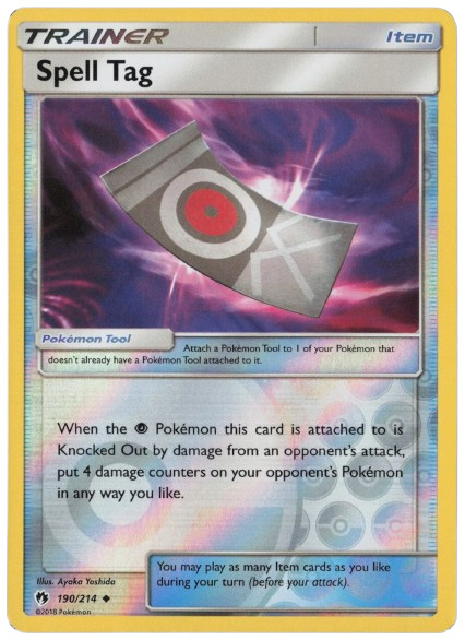 Spell Tag Pokemon Card - S&M: Lost Thunder 190/214 - SPELL TAG (reverse holo ...