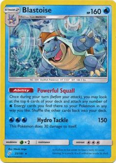 Pokemon Card - Team Up 25/181 - BLASTOISE (SHATTERED holo-foil promo)