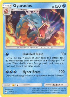 Pokemon Card - Sun & Moon Team Up 30/181 - GYARADOS (holo-foil)