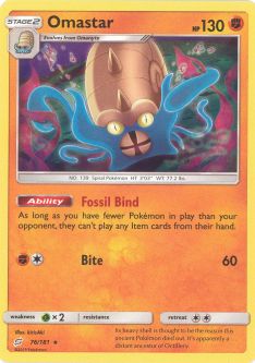 Pokemon Card - S&M: Team Up 76/181 - OMASTAR (holo-foil)