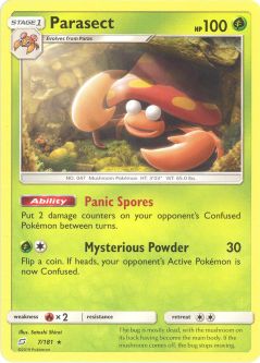 Pokemon Card - Sun & Moon Team Up 7/181 - PARASECT (rare)