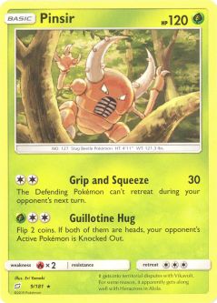 Pokemon Card - S&M: Team Up 9/181 - PINSIR (rare)