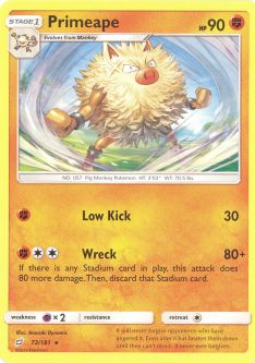 Pokemon Card - Sun & Moon Team Up 72/181 - PRIMEAPE (rare)