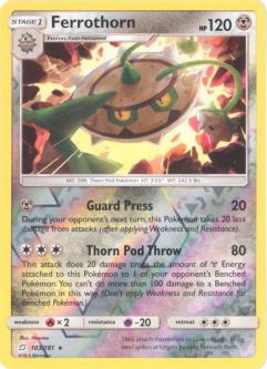 Pokemon Card - S&M: Team Up 103/181 - FERROTHORN (reverse holo)