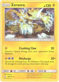 Pokemon Card - S&M: Unbroken Bonds 60/214 - ZERAORA (SHATTERED holo-foil)