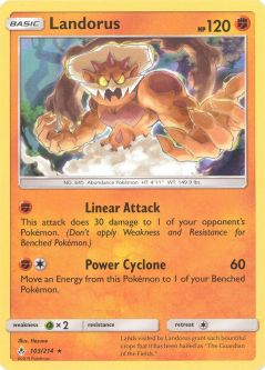 Pokemon Card - Sun & Moon Unbroken Bonds 103/214 - LANDORUS (holo-foil)