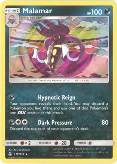 Pokemon Card - Sun & Moon Unbroken Bonds 119/214 - MALAMAR (holo-foil)