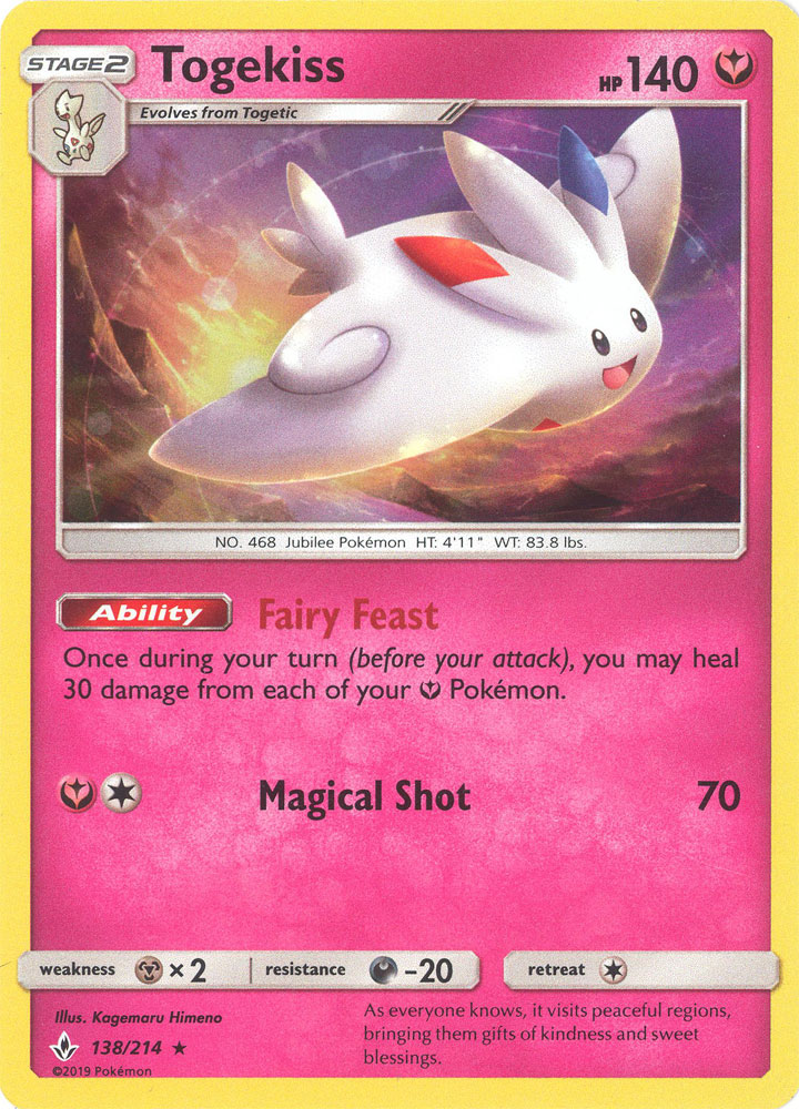 Pokemon Card - S&M: Unbroken Bonds 138/214 - TOGEKISS (holo-foil)